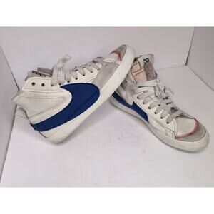 Nike Blazer Mid ’77 White Blue Red Stitch High Top Sneakers US 10.5